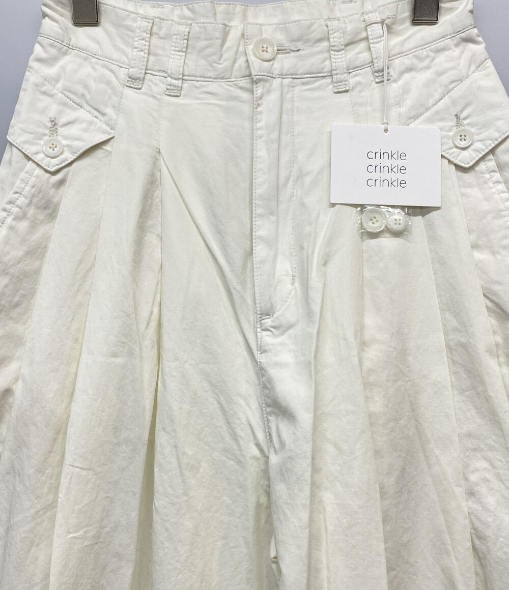 美品 crinkle crinkle crinkle クリンクルクリンクルクリンクル ガーメントダイ オーバータックパンツ CC-4529 レディース SIZE S