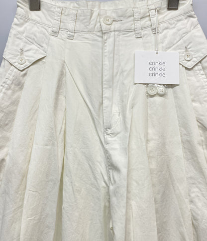 美品 crinkle crinkle crinkle クリンクルクリンクルクリンクル ガーメントダイ オーバータックパンツ CC-4529 レディース SIZE S