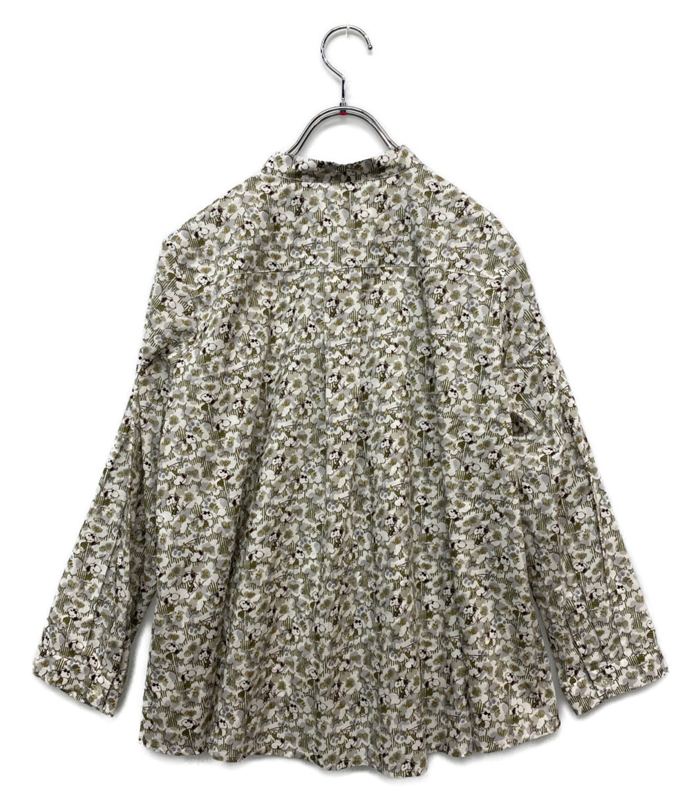 美品 Shower Party シャワーパーティー PEANUTS×リバティ ファブリックス スタンドフリルシャツ PN2631606 レディース SIZE 1