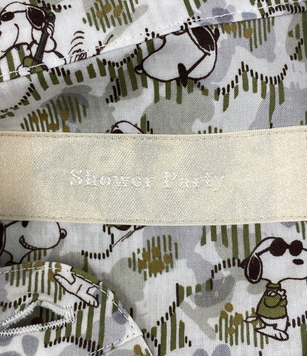 美品 Shower Party シャワーパーティー PEANUTS×リバティ ファブリックス スタンドフリルシャツ PN2631606 レディース SIZE 1