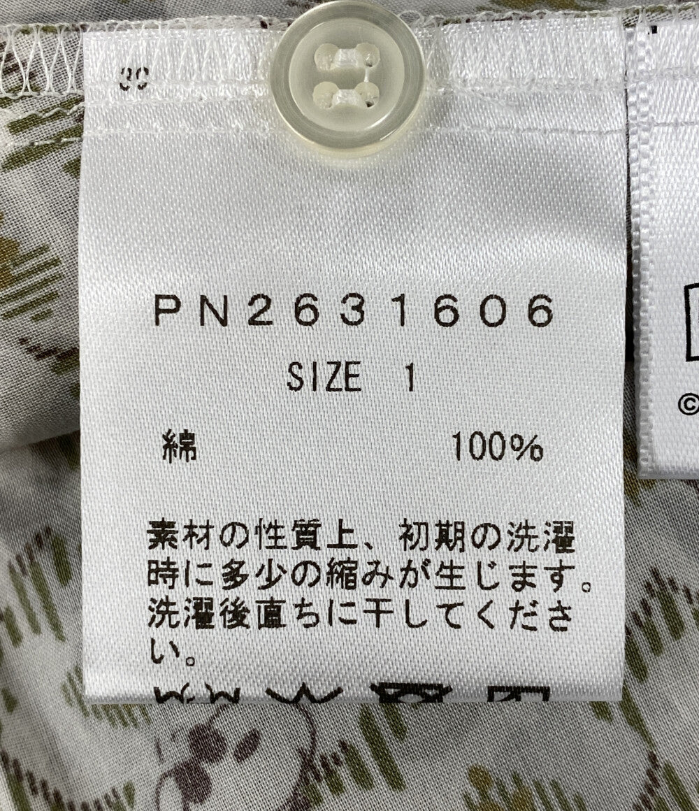 美品 Shower Party シャワーパーティー PEANUTS×リバティ ファブリックス スタンドフリルシャツ PN2631606 レディース SIZE 1
