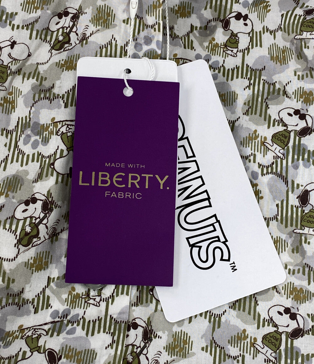 美品 Shower Party シャワーパーティー PEANUTS×リバティ ファブリックス スタンドフリルシャツ PN2631606 レディース SIZE 1