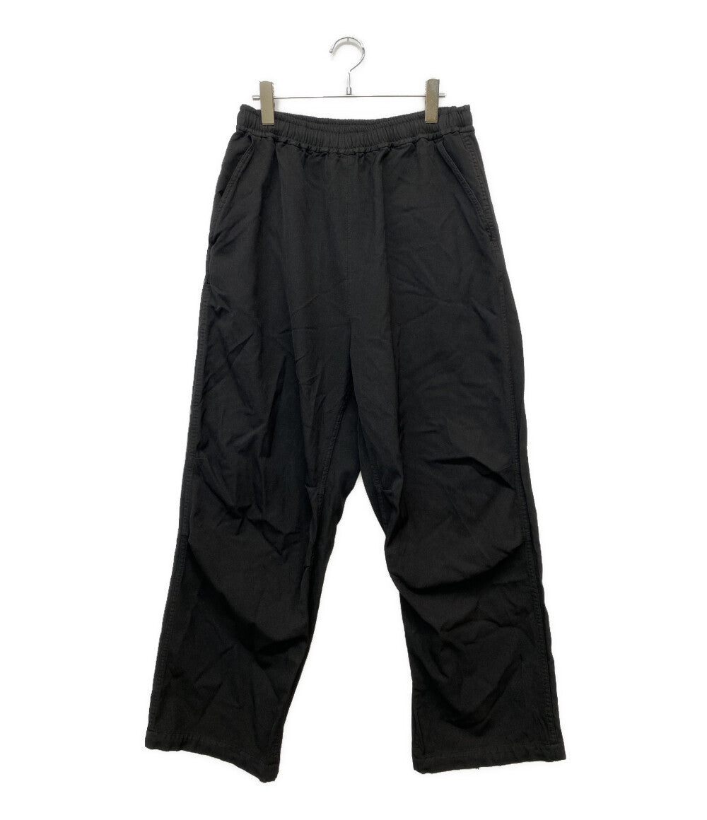 COMME des GARCONS HOMME パンツ エステルサージ 製品染 ブラック 25SS HO-P025 メンズ SIZE L コムデギャルソンオム