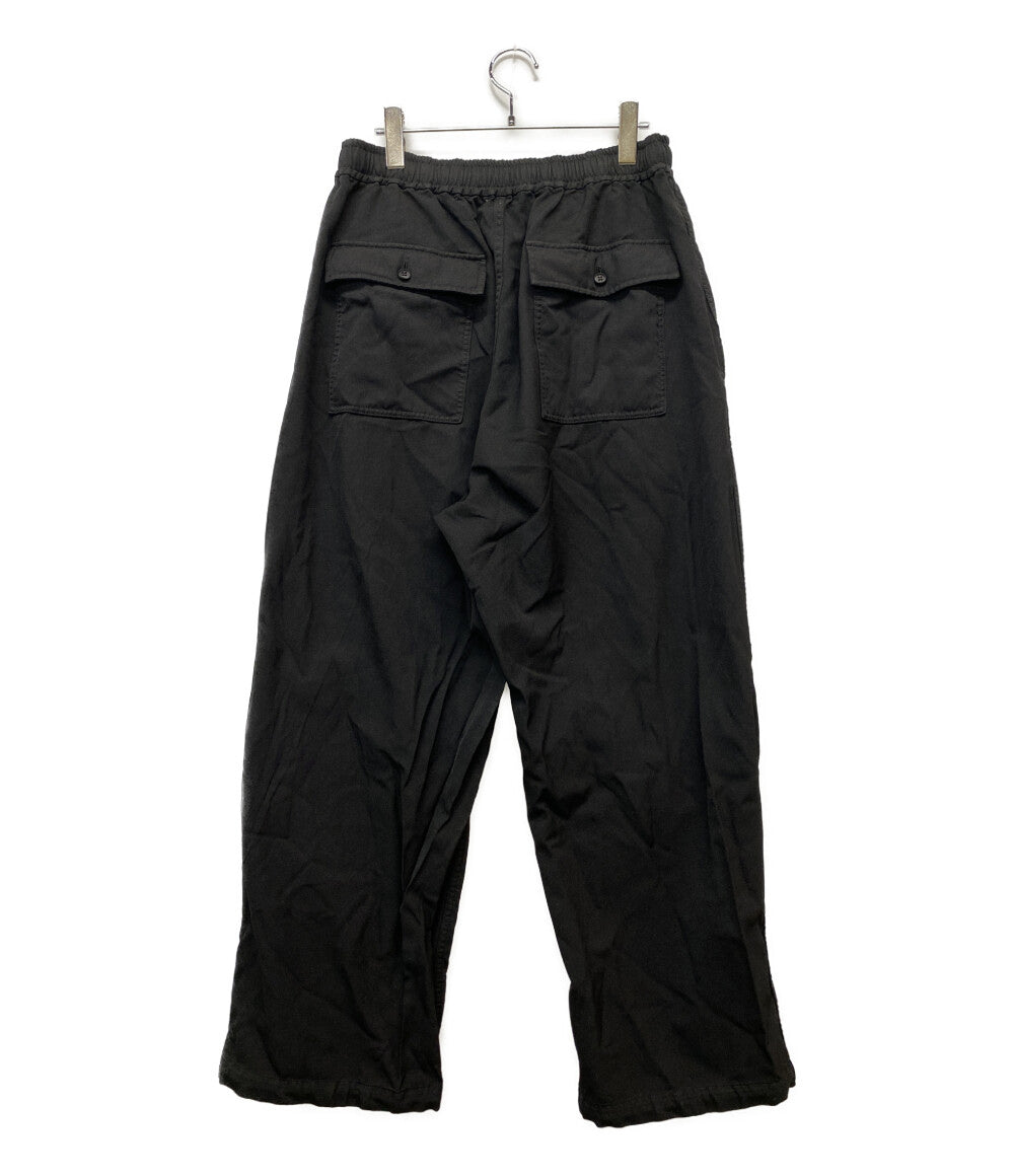 COMME des GARCONS HOMME パンツ エステルサージ 製品染 ブラック 25SS HO-P025 メンズ SIZE L コムデギャルソンオム
