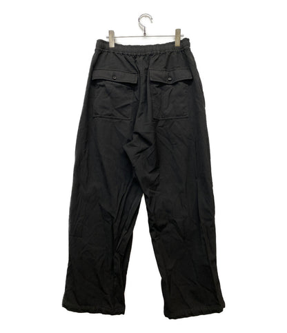 COMME des GARCONS HOMME パンツ エステルサージ 製品染 ブラック 25SS HO-P025 メンズ SIZE L コムデギャルソンオム