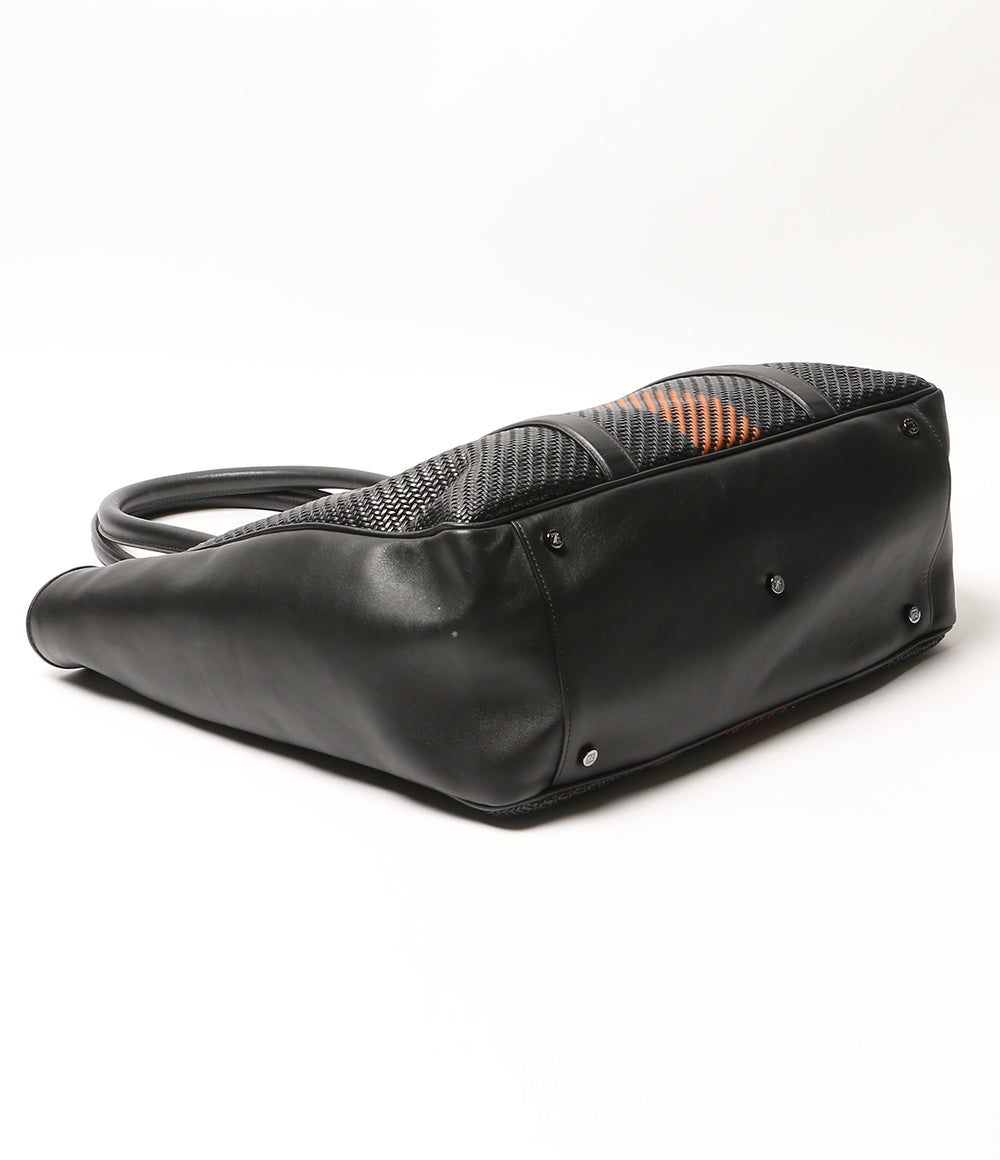 ERMENEGILDO ZEGNA 編み込みトートバッグ メンズ エルメネジルド ゼニア