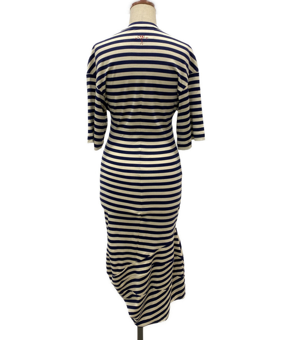 PLAN C 半袖ワンピース ストライプドレス 41.ABCJF14JSBTJ022 レディース SIZE 34 プラン シー