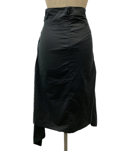 PLAN C コットンアシンメトリースカート ブラック 41.GOCAF08FB0TC107 レディース SIZE 36 プラン シー