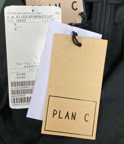 PLAN C コットンアシンメトリースカート ブラック 41.GOCAF08FB0TC107 レディース SIZE 36 プラン シー