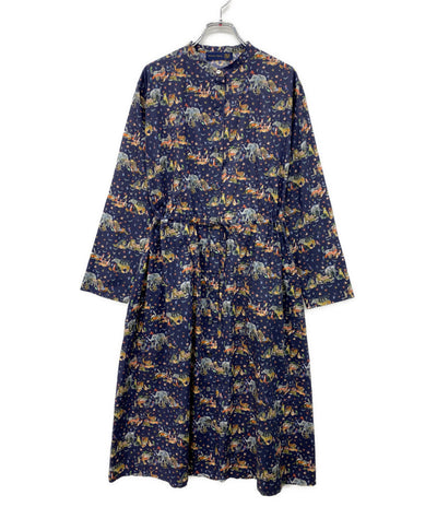 美品 Shower Party 長袖ワンピース 動物 ネイビー レディース SIZE 1 シャワーパーティー