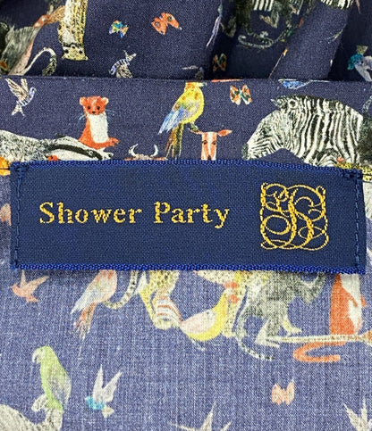 美品 Shower Party 長袖ワンピース 動物 ネイビー レディース SIZE 1 シャワーパーティー