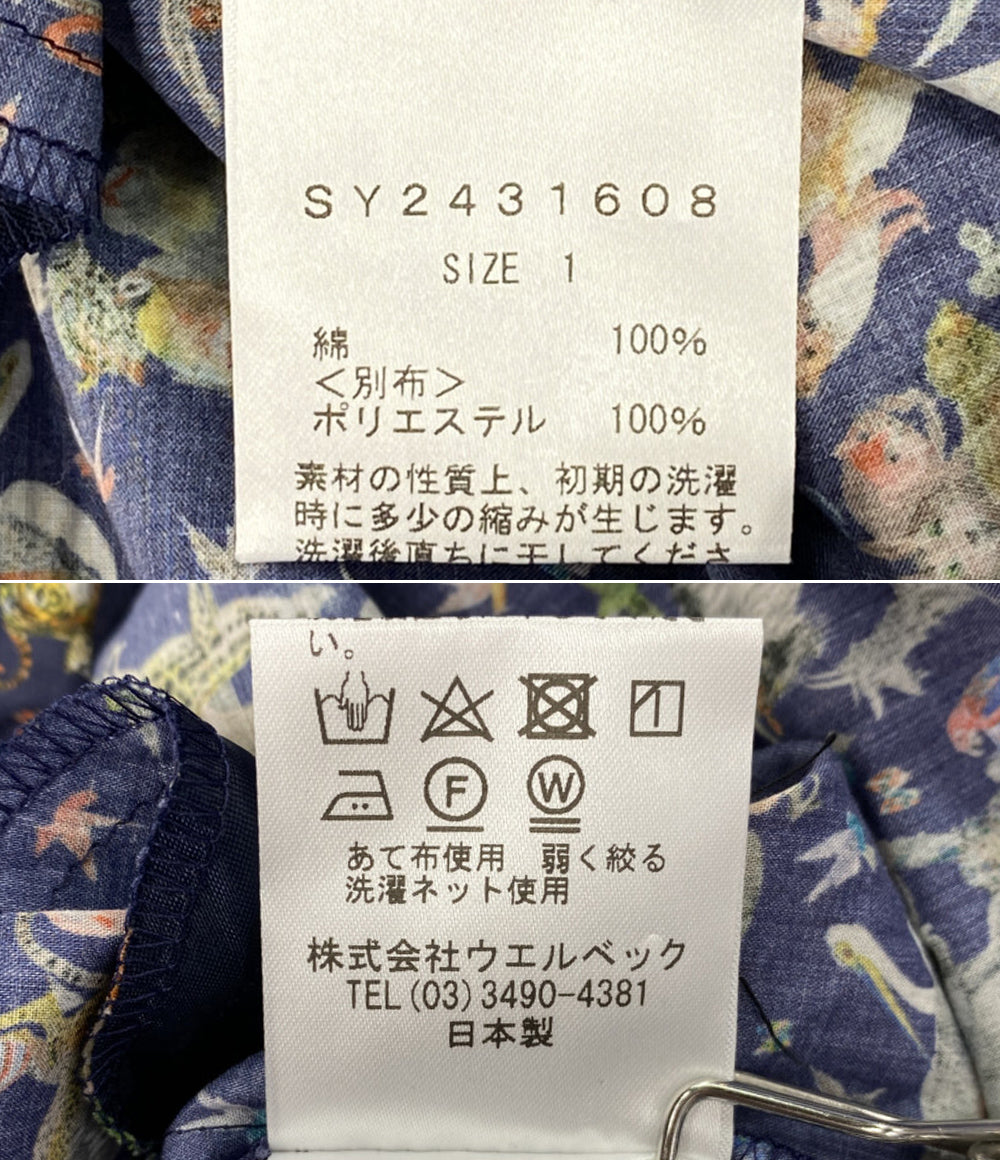 美品 Shower Party 長袖ワンピース 動物 ネイビー レディース SIZE 1 シャワーパーティー