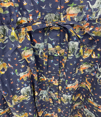 美品 Shower Party 長袖ワンピース 動物 ネイビー レディース SIZE 1 シャワーパーティー