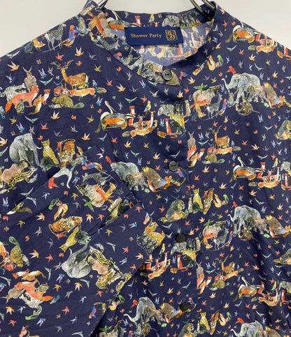 美品 Shower Party 長袖ワンピース 動物 ネイビー レディース SIZE 1 シャワーパーティー