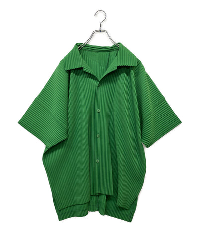 美品 HOMME PLISSE ISSEY MIYAKE 半袖シャツ HP33JJ103 メンズ SIZE 3 オム プリッセ イッセイミヤケ