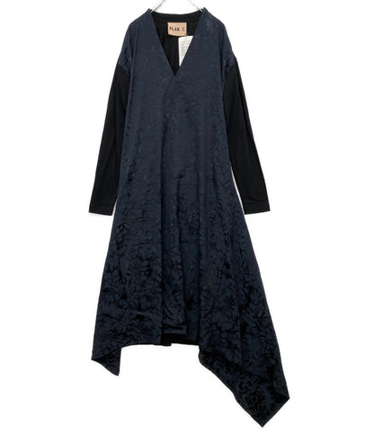 美品 PLAN C 長袖ワンピース アシンメトリーワンピースドレス 41.ABCAF09KHZTV027 レディース SIZE 38 プラン シー