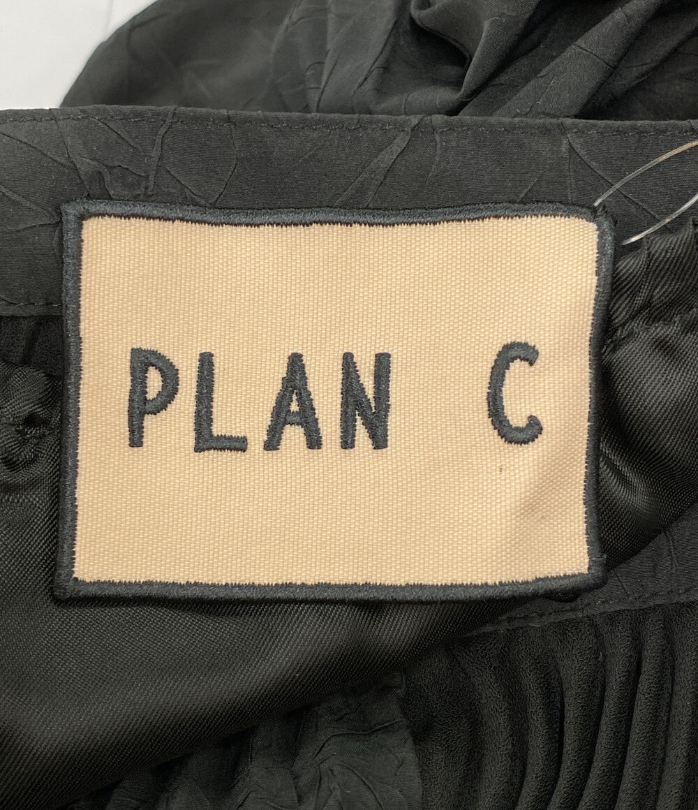 美品 PLAN C プリーツロングスカート ブラック 32.GOCAB05FEZTP099 レディース SIZE 36 プラン シー