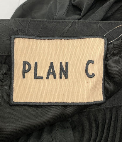 美品 PLAN C プリーツロングスカート ブラック 32.GOCAB05FEZTP099 レディース SIZE 36 プラン シー