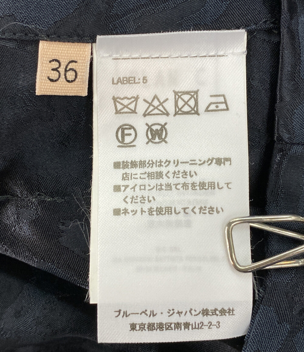 美品 PLAN C アシンメトリーサテンジャガード総柄スカート 41.GOCAF08H00TV027 レディース SIZE 36 プラン シー