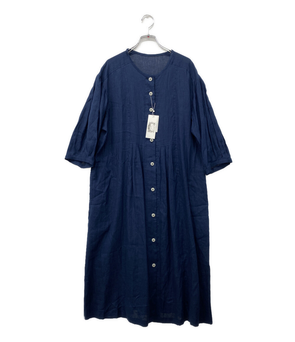 美品 Cotton House Aya Yesterday CROSS コットンハウス アヤ イエスタデイ クロス リネンワンピース レディース SIZE M