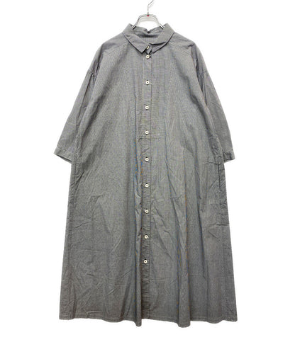 美品 Cotton House Aya コットンハウスアヤ 五分袖シャツワンピース 切替 レディース SIZE M