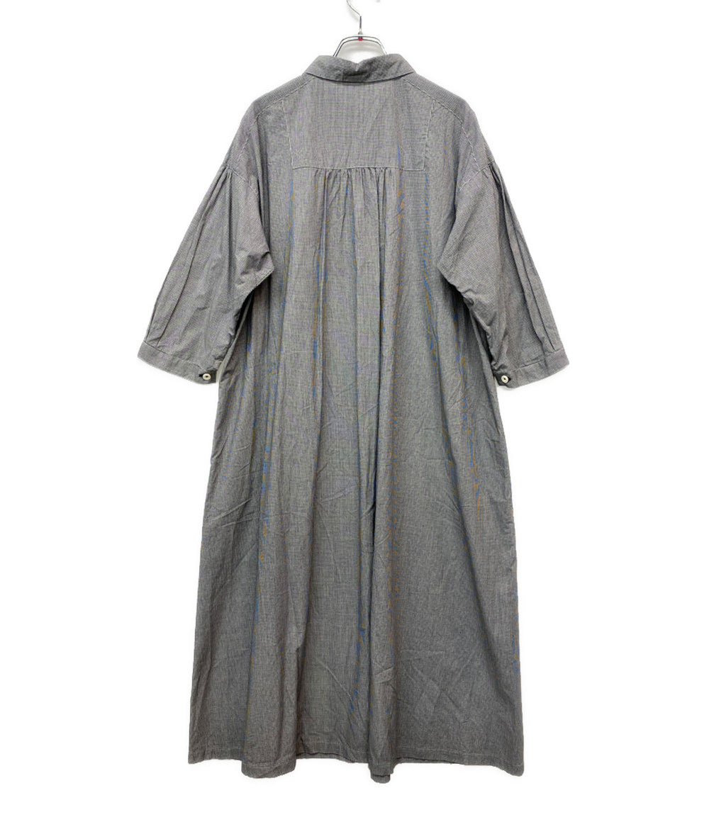 美品 Cotton House Aya コットンハウスアヤ 五分袖シャツワンピース 切替 レディース SIZE M