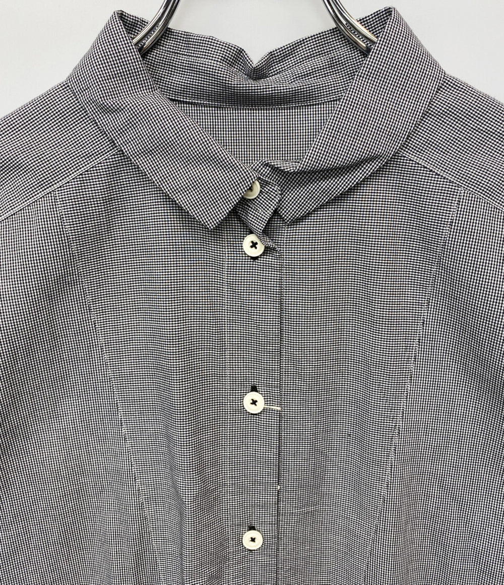 美品 Cotton House Aya コットンハウスアヤ 五分袖シャツワンピース 切替 レディース SIZE M