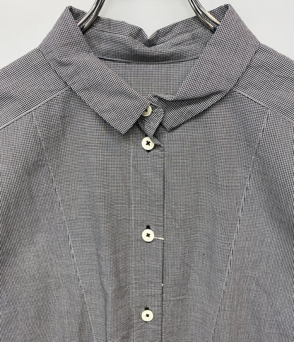 美品 Cotton House Aya コットンハウスアヤ 五分袖シャツワンピース 切替 レディース SIZE M