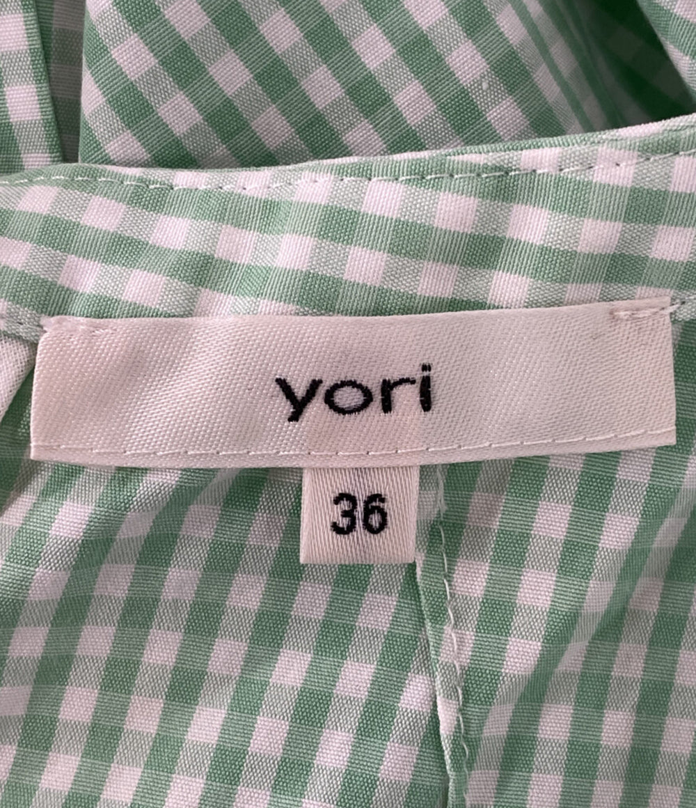 yori 半袖シャツ YR21-23143SM ギンガムチェック レディース SIZE 36 ヨリ
