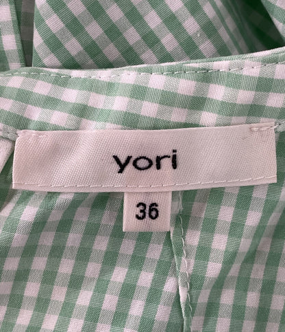 yori 半袖シャツ YR21-23143SM ギンガムチェック レディース SIZE 36 ヨリ