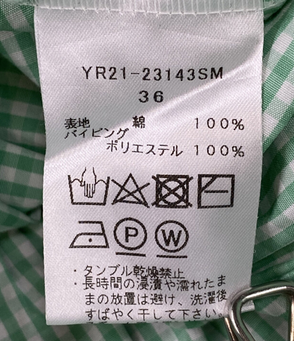 yori 半袖シャツ YR21-23143SM ギンガムチェック レディース SIZE 36 ヨリ