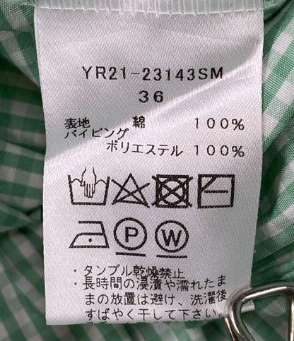 yori 半袖シャツ YR21-23143SM ギンガムチェック レディース SIZE 36 ヨリ
