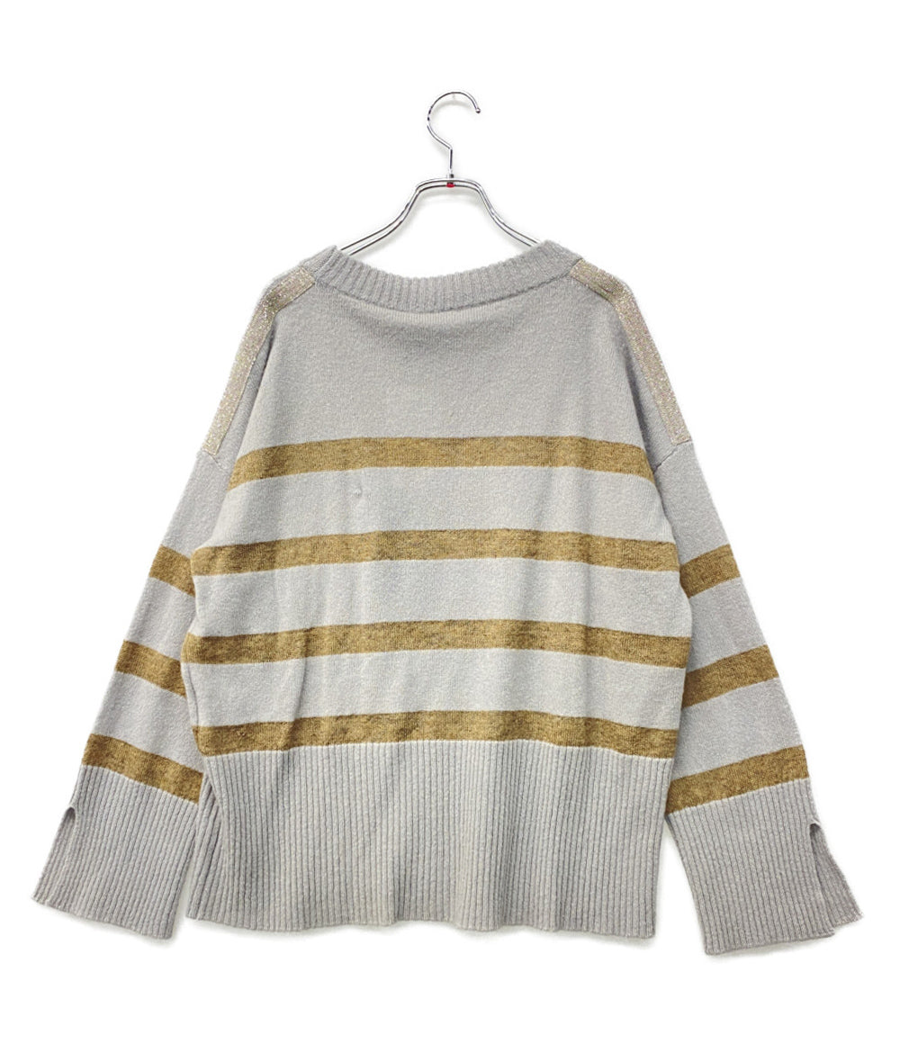 FABIANA FILIPPI 長袖ニット ボーダー 肩ラメ MAD222B609 レディース SIZE 42/S ファビアナ フィリッピ