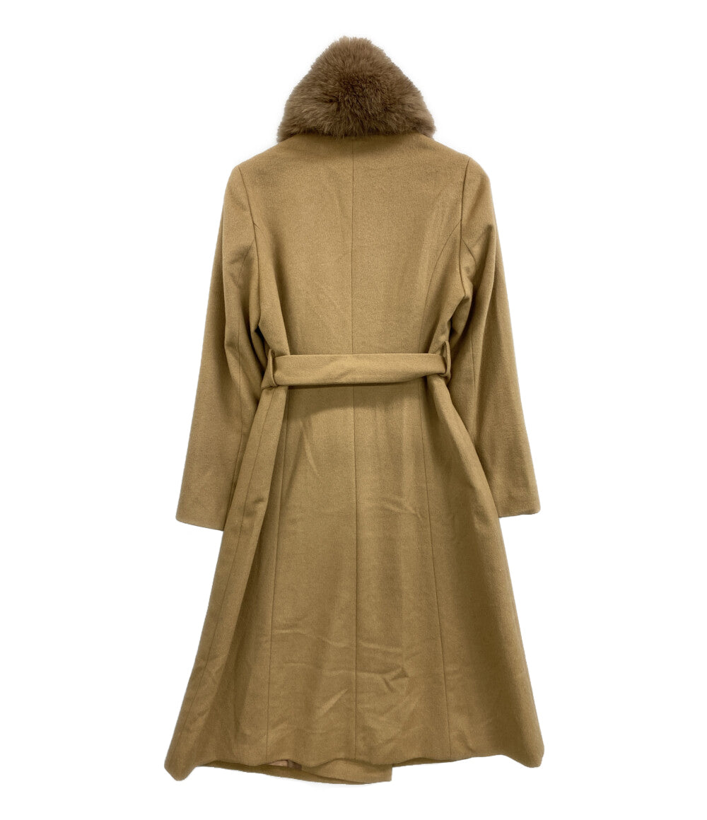 BARNEYS NEW YORK バーニーズニューヨーク コート CAMEL カシミヤ ブルーフォックス 2138153 レディース SIZE 36