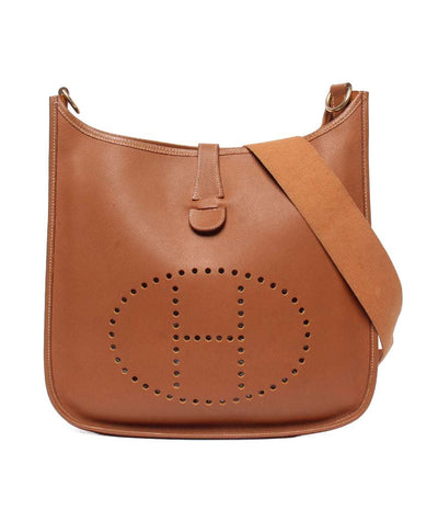 HERMES ショルダーバッグ 肩掛け 斜め掛け ゴールド金具  ▢A刻印 エヴリン I GM レディース エルメス