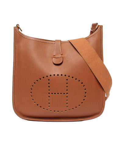 HERMES ショルダーバッグ 肩掛け 斜め掛け ゴールド金具  ▢A刻印 エヴリン I GM レディース エルメス