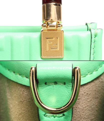 美品 フェンディ 2wayレザーハンドバッグ ゴールド金具 SUNSHINE SHOPPER SMALL EDAMAME カーフレザー 8BS051 AMCI F1K3D レディース FENDI