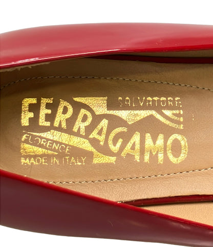Salvatore Ferragamo フラットパンプス エナメル ヴァラ DY 88976 レディース SIZE 6.5 サルヴァトーレフェラガモ
