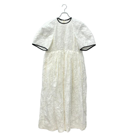 DESIGNWORKS 半袖 袖ボリュームカットジャガードワンピース 翁安芸 レディース SIZE 38 (S) デザインワークス
