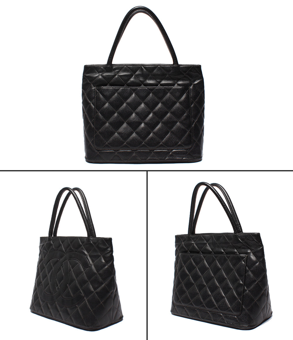 CHANEL ハンドバッグ トートバッグ シルバー金具 マトラッセ キャビアスキン 復刻 9番台 レディース シャネル