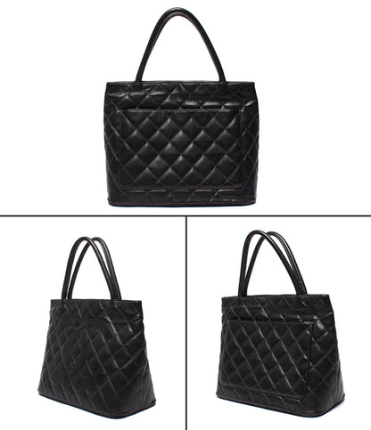 CHANEL ハンドバッグ トートバッグ シルバー金具 マトラッセ キャビアスキン 復刻 9番台 レディース シャネル