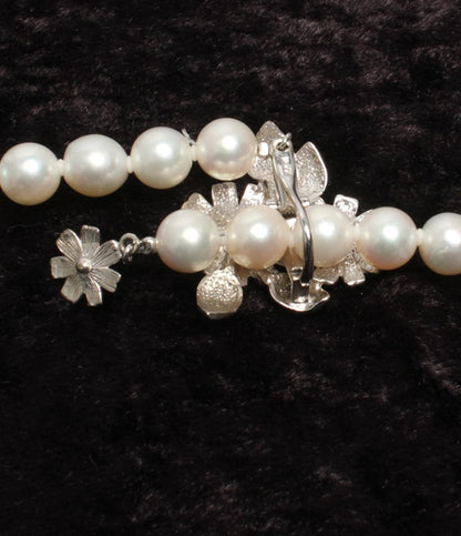 ネックレス SV パール 7.0-7.5mm フラワーモチーフ レディース