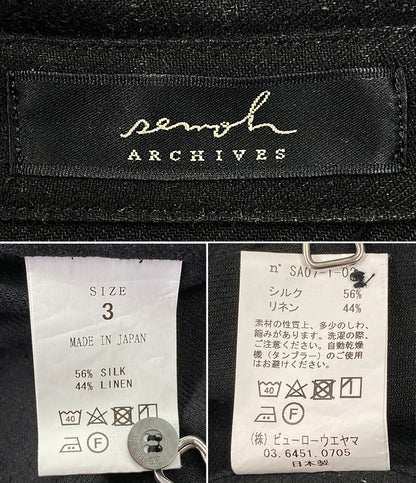 semoh セモー 長袖シャツ ワイドリネンシルクシャツ メンズ SIZE 3