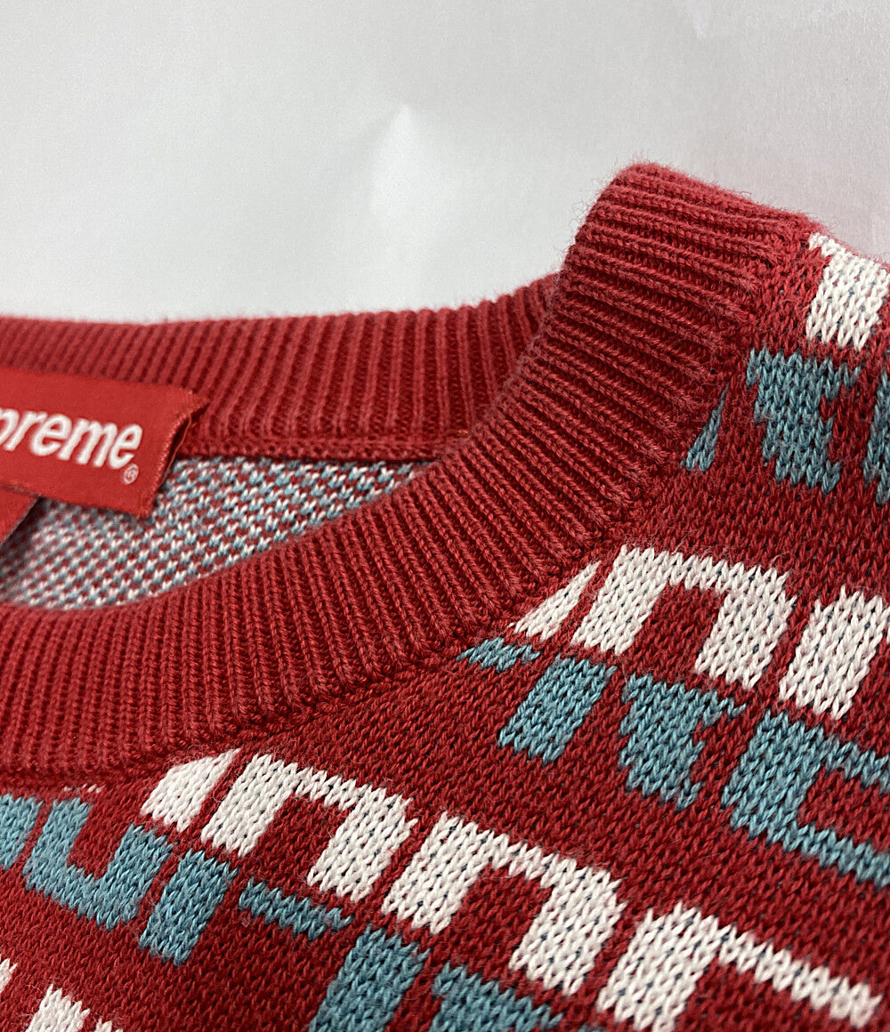 シュプリーム  ニット ツートンロゴ 総柄      メンズ SIZE M  Supreme