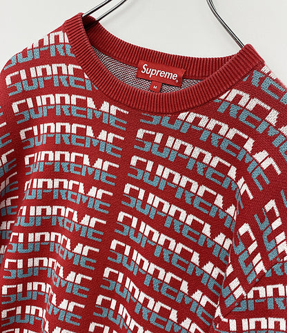 シュプリーム  ニット ツートンロゴ 総柄      メンズ SIZE M  Supreme