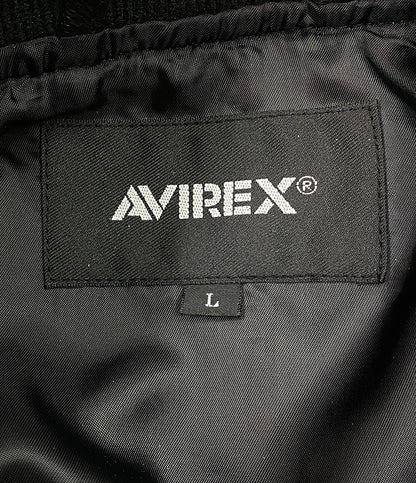 アヴィレックス  ジャケット ma-1 ラムレザー ブラック      メンズ SIZE L  AVIREX