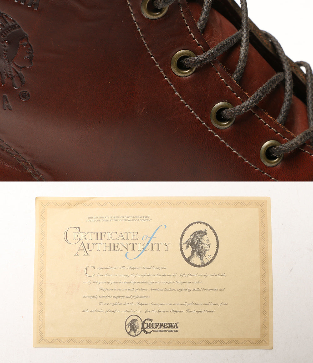 チペワ  ブーツ boots CORDOVAN 27cm      メンズ SIZE 8 1/2D  CHIPPEWA
