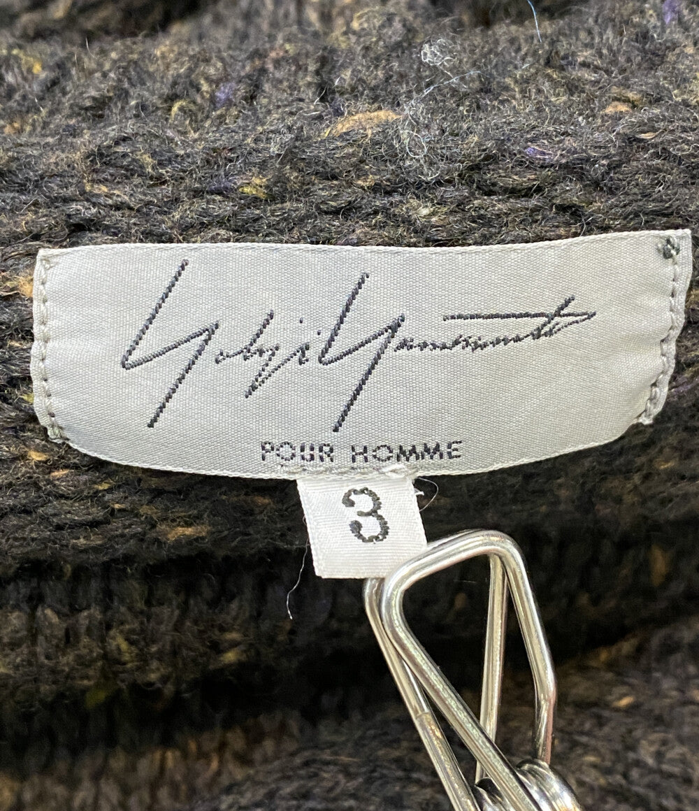 YOHJI YAMAMOTO POUR HOMME パーカー ニットジップパーカー HE-K15-188 メンズ SIZE 3 ヨウジヤマモトプールオム