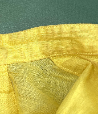 ISSEY MIYAKE MEN 長袖ロングシャツ 筆タグ スタンドカラー イエロー 80s メンズ SIZE M イッセイミヤケ メン