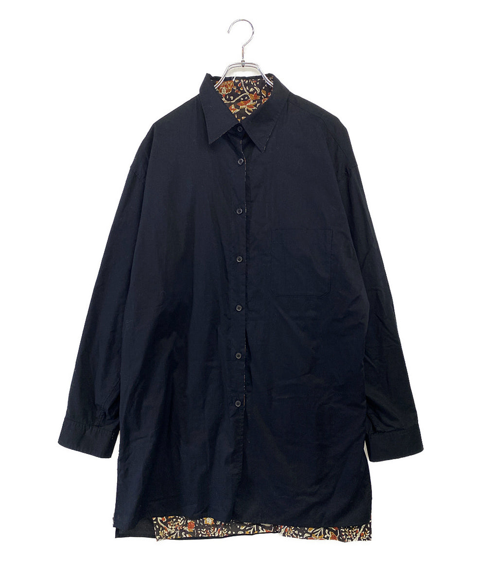 YOHJI YAMAMOTO 総柄リバーシブルシャツ HZ-B81-836 メンズ SIZE 2 ヨウジヤマモト